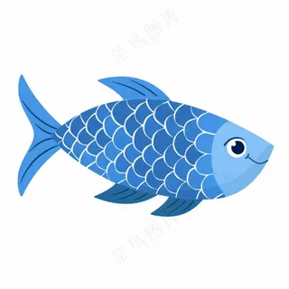 海洋鱼类海鲜卡通插画免抠