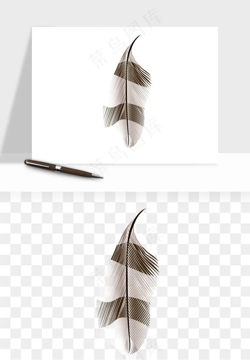 白羽毛漂浮彩色羽毛png免抠