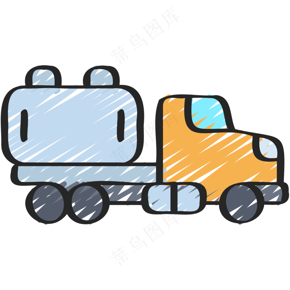 天然气运输车 铅笔手绘图标 icon