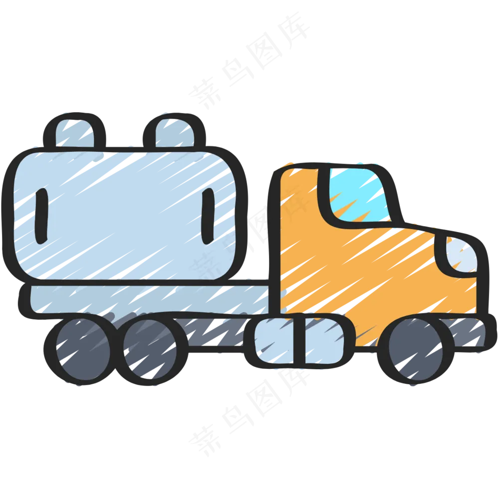 天然气运输车 铅笔手绘图标 icon