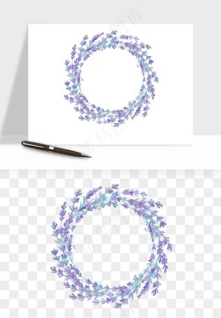 手绘花环边框浪漫png免抠