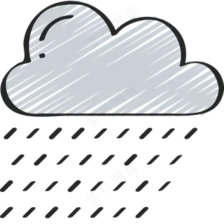 下雨天气  铅笔手绘图标 icon