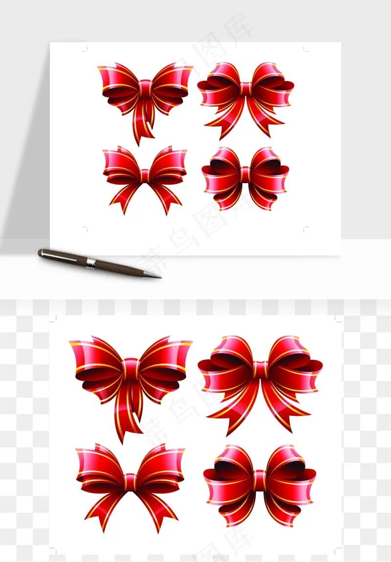 蝴蝶结丝带彩带矢量png免抠