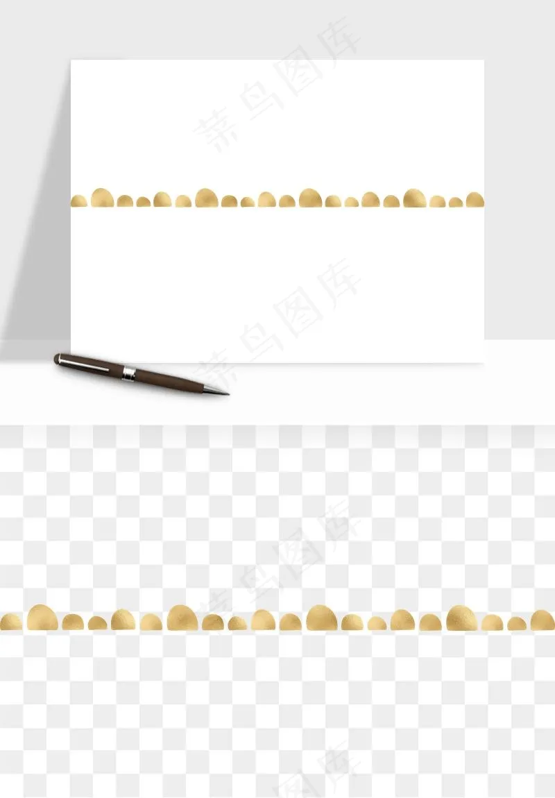 金色植物花环边框png免抠