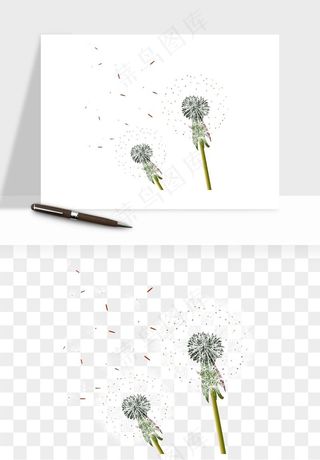 唯美蒲公英种子png免抠