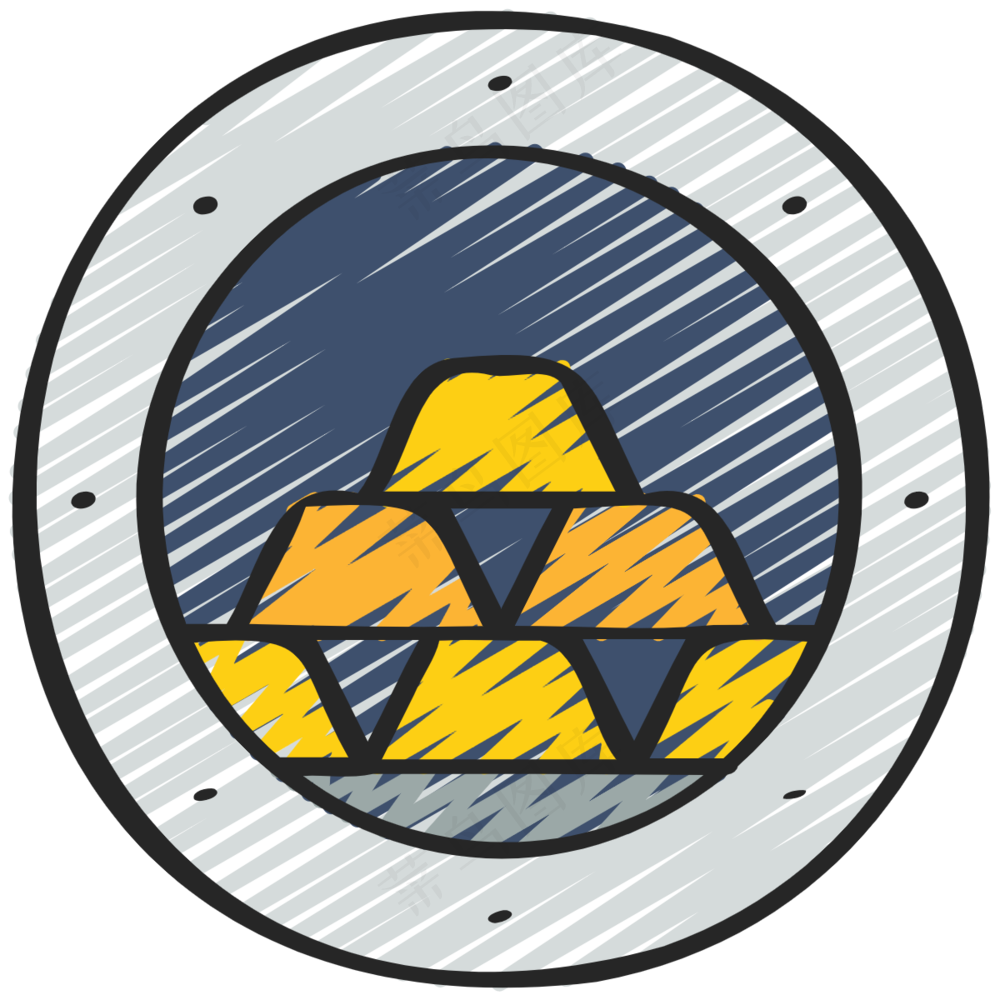 金库里的金条 铅笔手绘图标icon