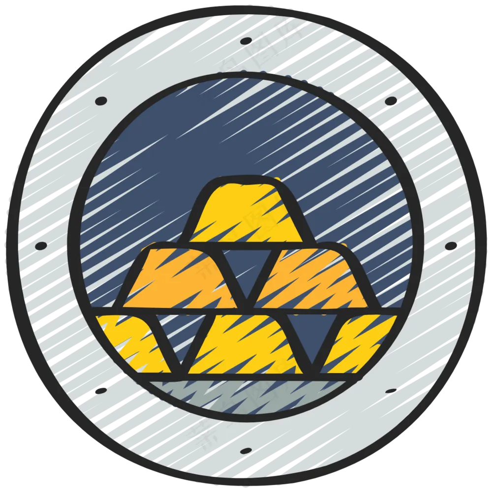 金库里的金条 铅笔手绘图标icon