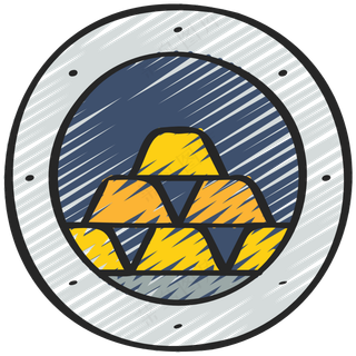 金库里的金条 铅笔手绘图标icon