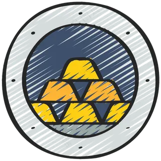 金库里的金条 铅笔手绘图标icon