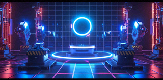 数码科技线光几何背景