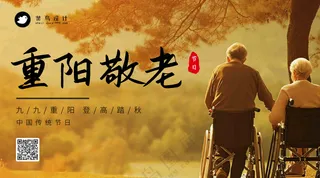 重阳节敬老横版海报