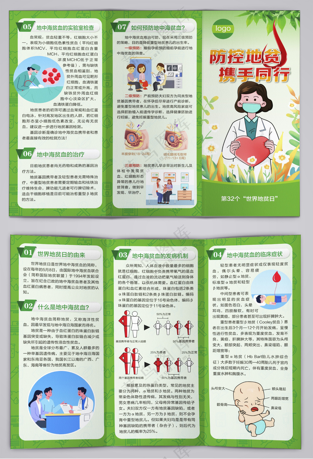 世界地中海贫血日海报三折页