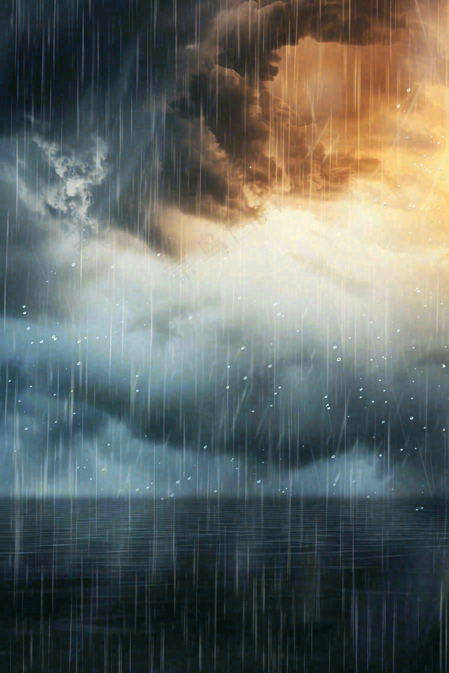 暴雨天气预警摄影图