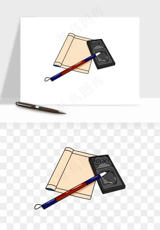 笔墨纸砚文房四宝png免抠