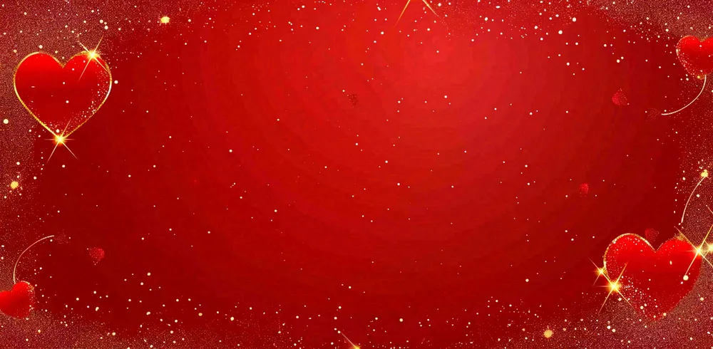 红色爱心闪光金点浪漫妇女节七夕插画背景