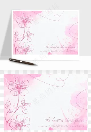 水彩花卉手绘矢量背景