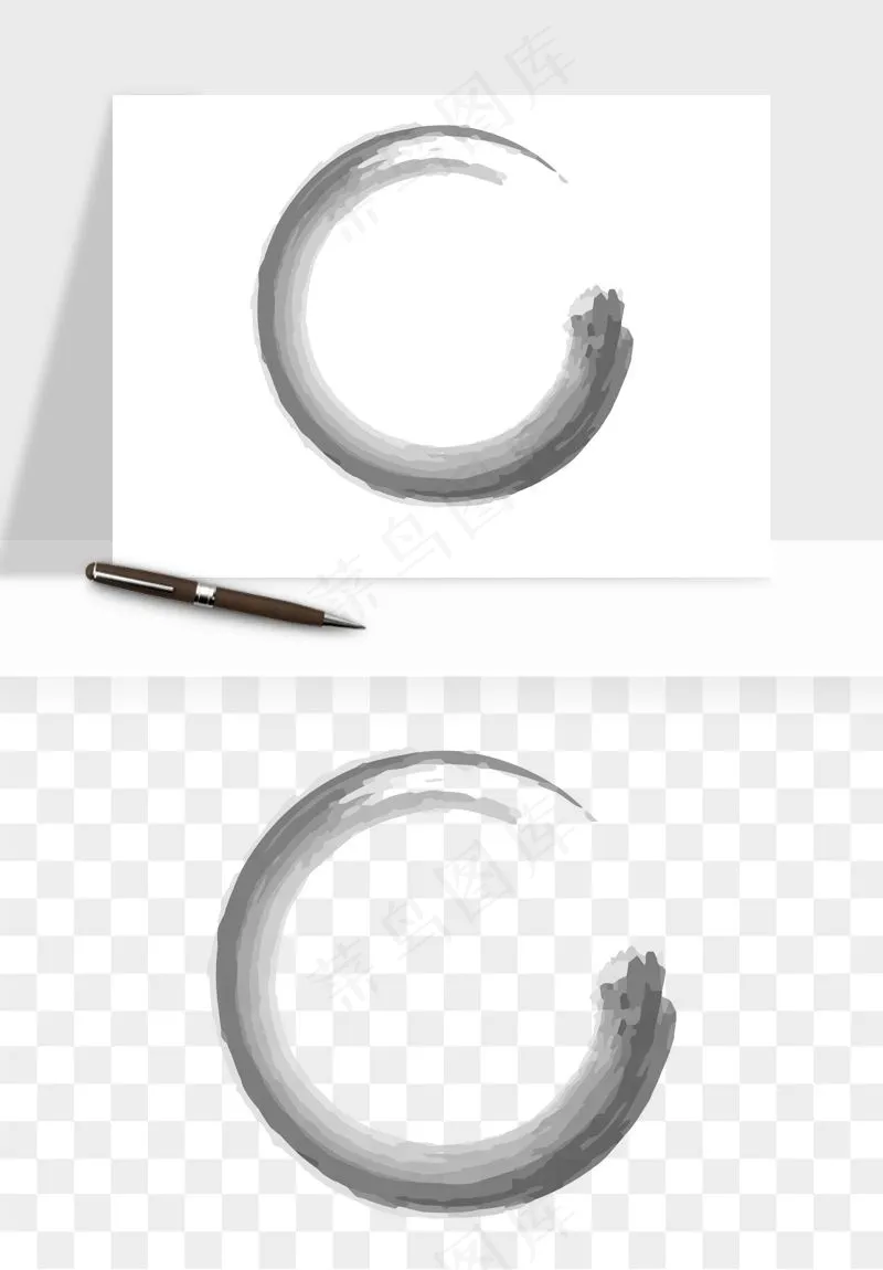 墨迹水墨圆圈圆环边框
