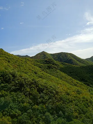 自然 山丘 植被 蓝天 白云 景色