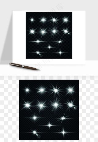 白光点光星光光效矢量png免抠