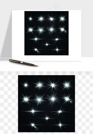 白光点光星光光效矢量png免抠