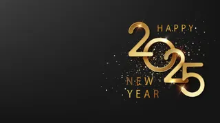 金色2025圣诞节新年快乐跨年字