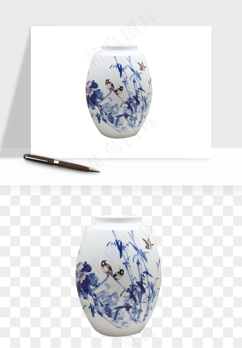青花瓷陶瓷png免抠