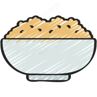 藜麦 quinoa 绿色健康食品 铅笔手绘图标 icon