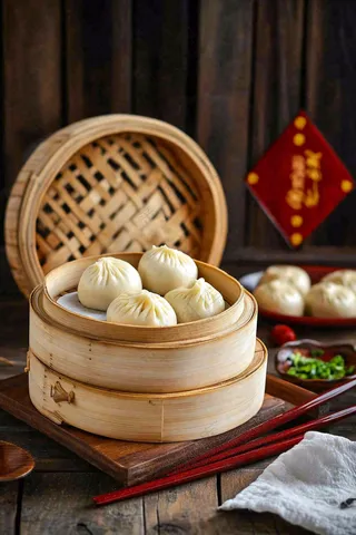 小笼包汤包肉包面食美食摄影图