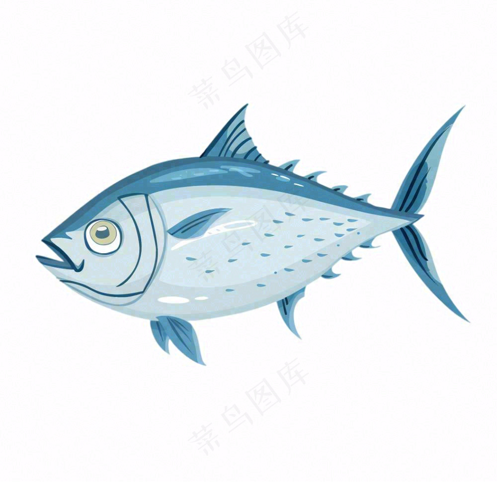 海洋鱼类海鲜卡通插画免抠