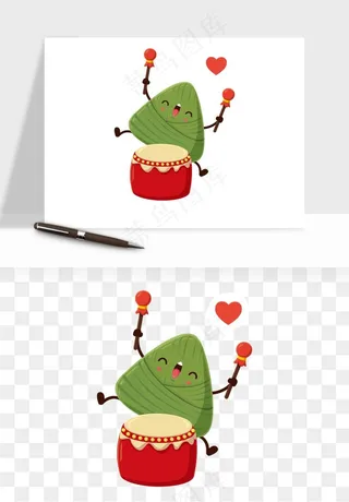 卡通表情粽子端午png免抠