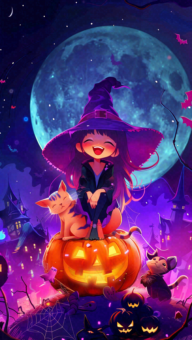 万圣节南瓜灯捣蛋恐怖背景