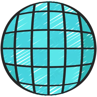 disco 迪斯科闪亮的灯球 铅笔手绘图标icon