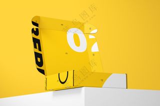 产品包装盒子飞机盒快递纸盒样机PS模板-02