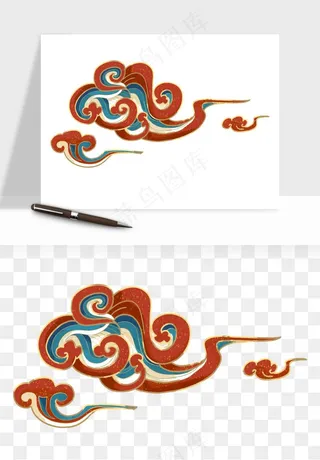 国潮敦煌云纹祥云云彩png免抠