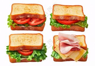 芝士培根三明治美食西餐摄影图免抠
