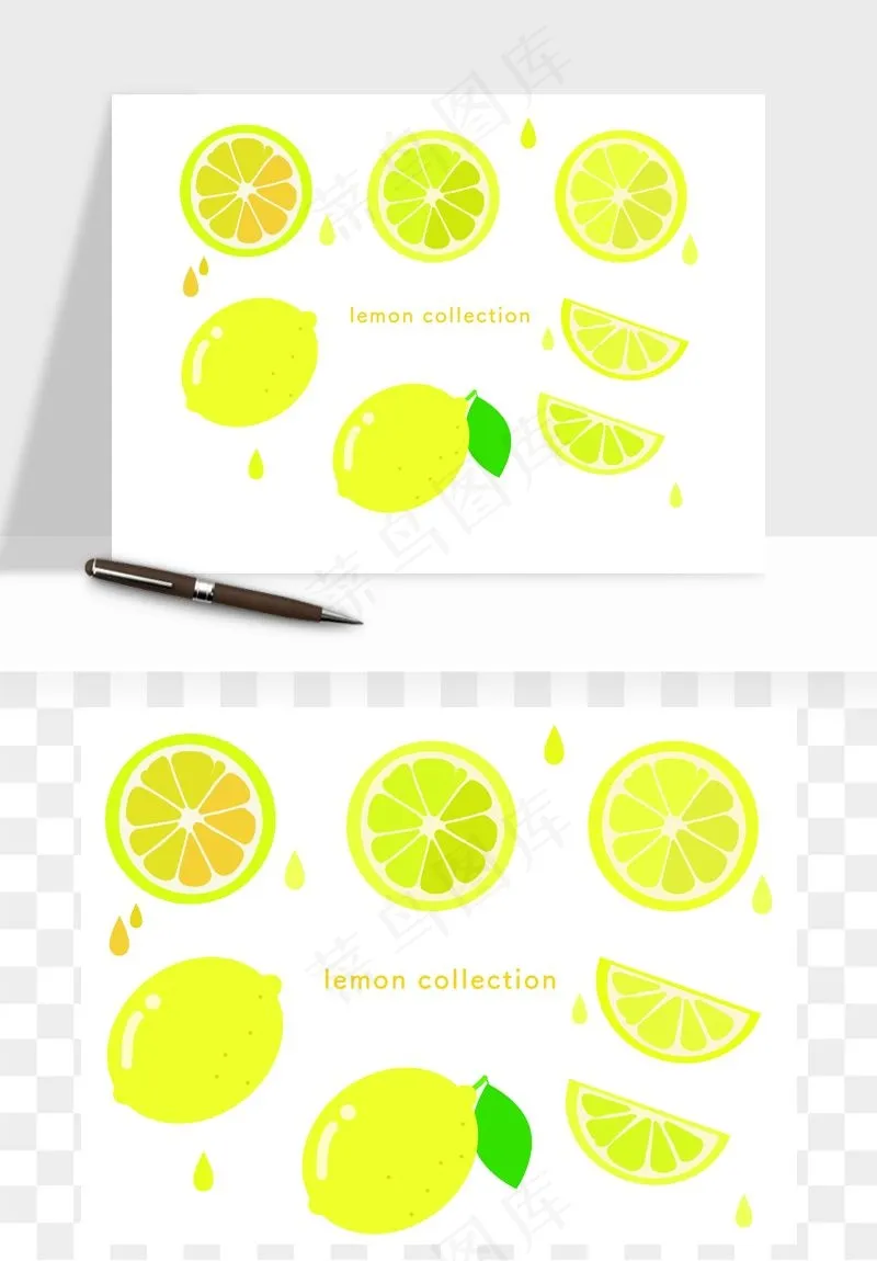 手绘柠檬矢量
