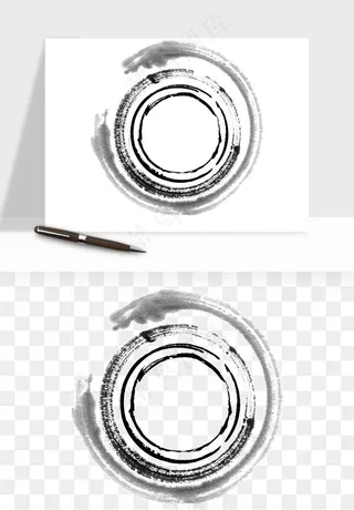 墨迹水墨圆圈圆环边框