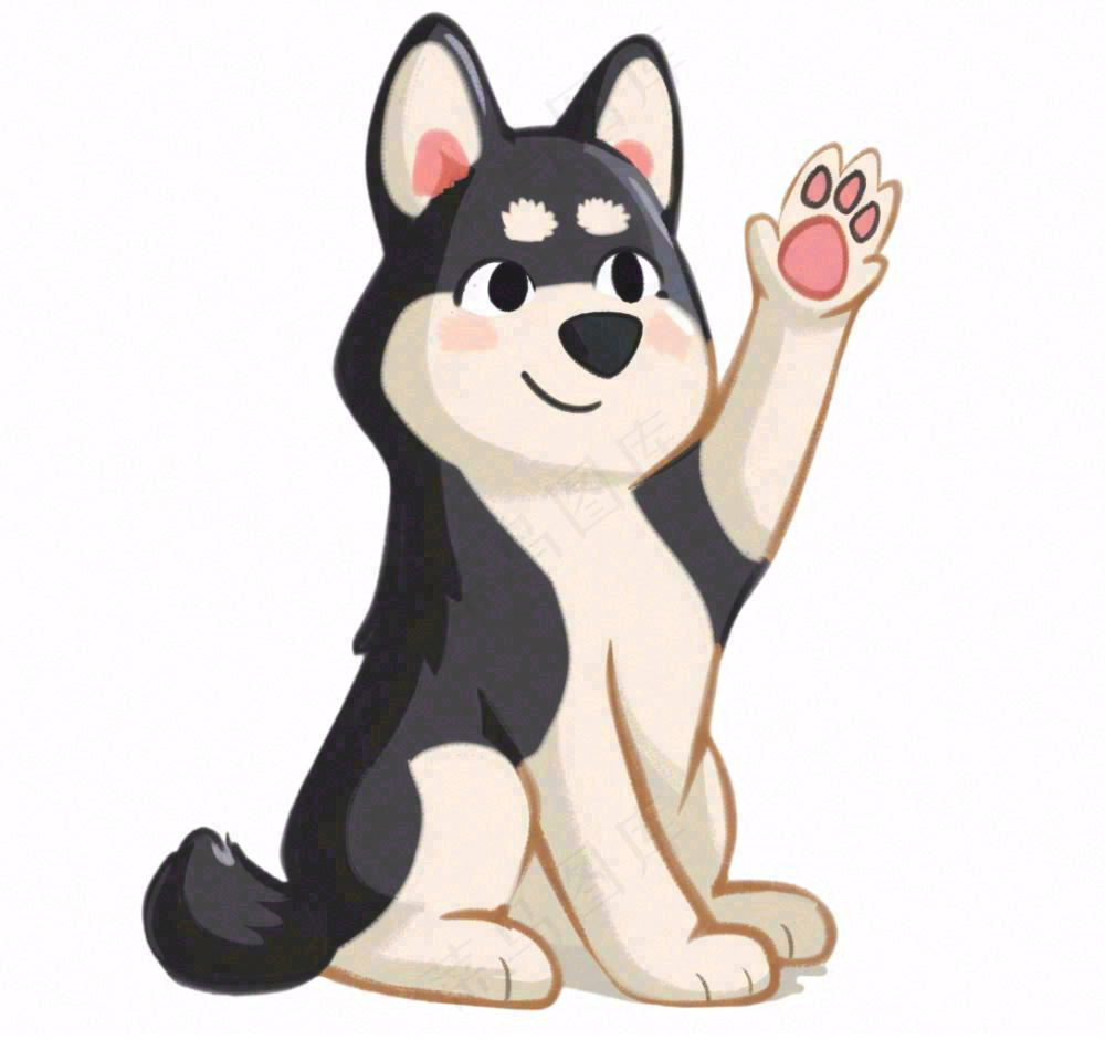 小狗宠物动物卡通插画免抠