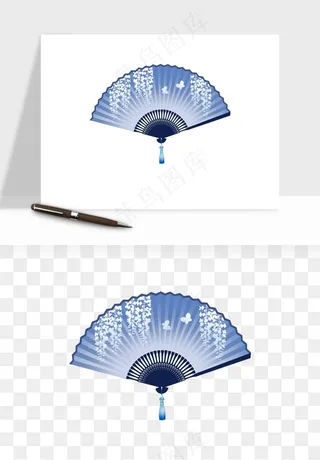 古风扇子元素png免抠