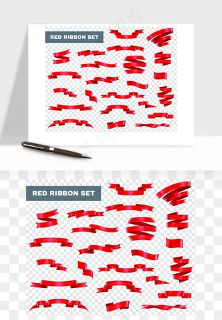 蝴蝶结丝带彩带矢量png免抠