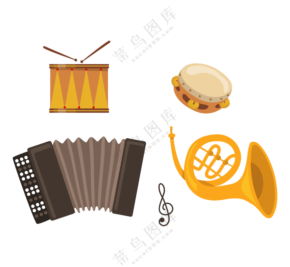 卡通西洋乐器 (3)
