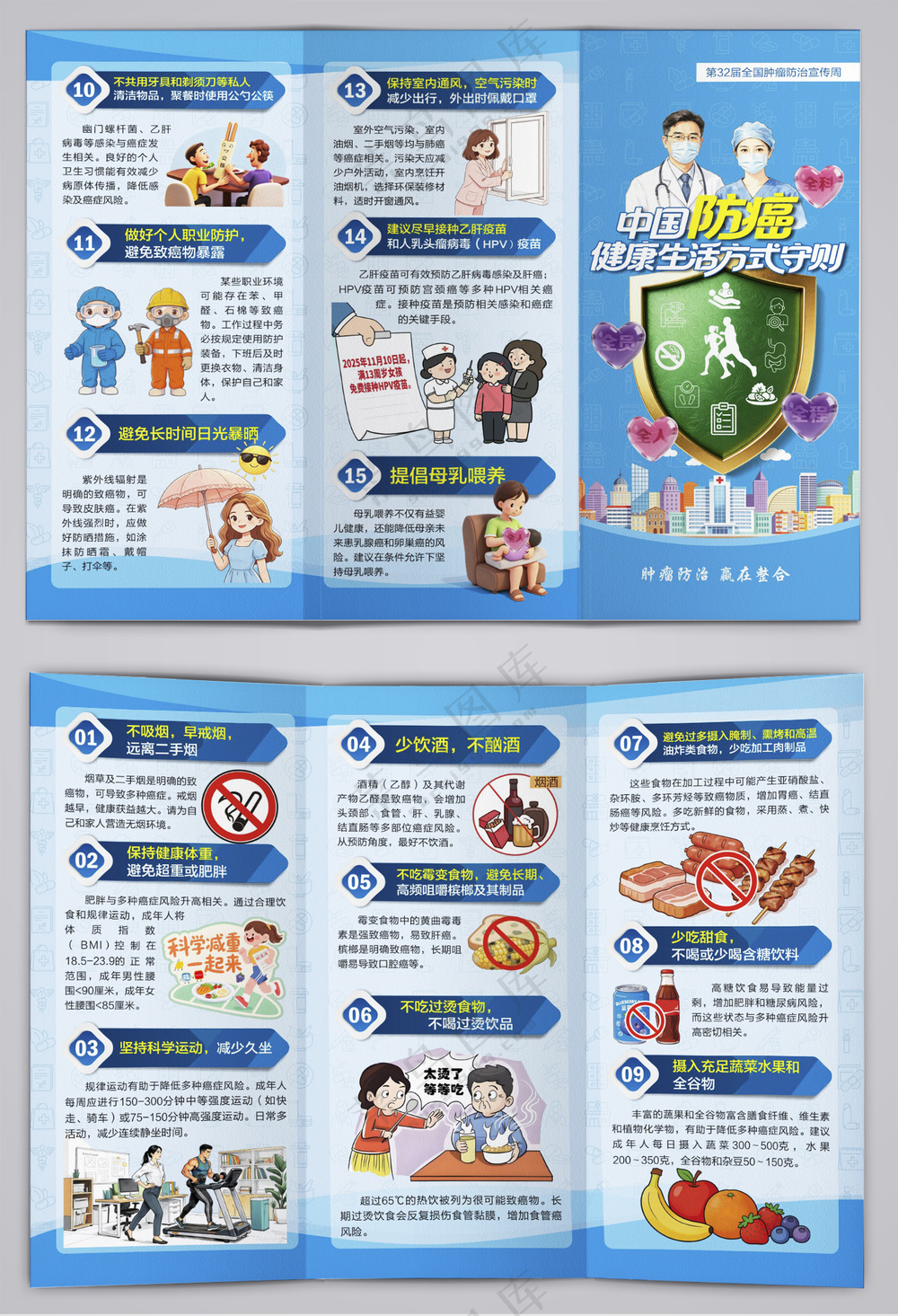 防癌健康生活方式守则三折页