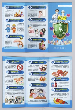 防癌健康生活方式守则三折页