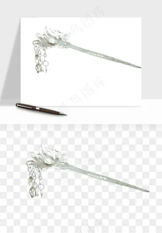 古风发簪头饰配饰png免抠