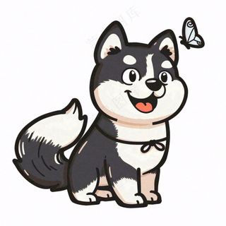 小狗宠物动物卡通插画免抠