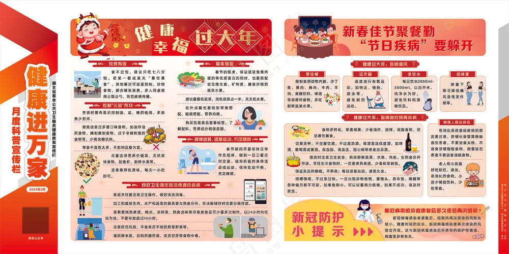 健康进万家宣传栏2月X4转曲