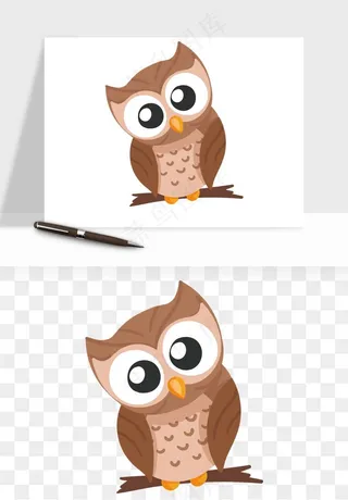 卡通手绘猫头鹰png免抠