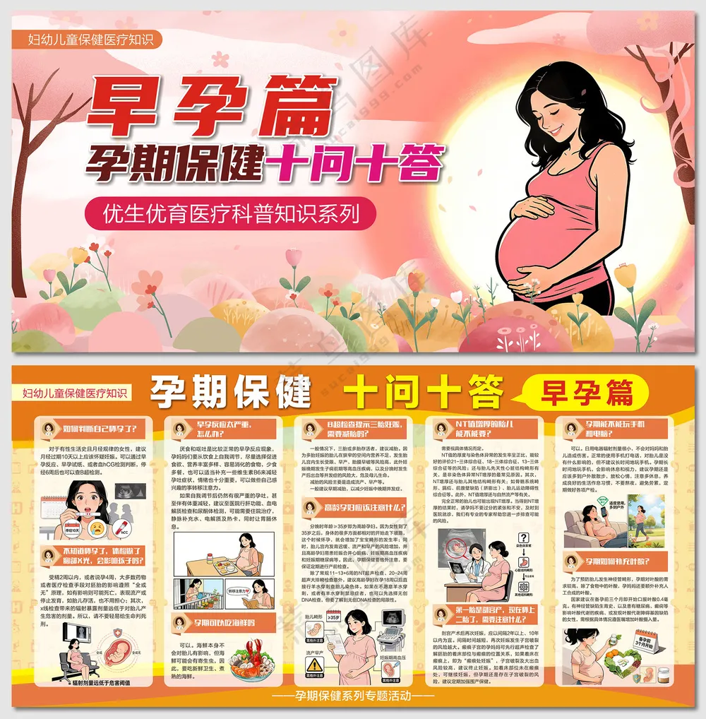 孕期保健十问答之早孕篇展板