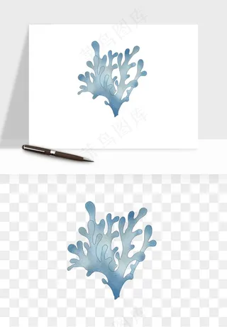 卡通珊瑚海底植物png免抠