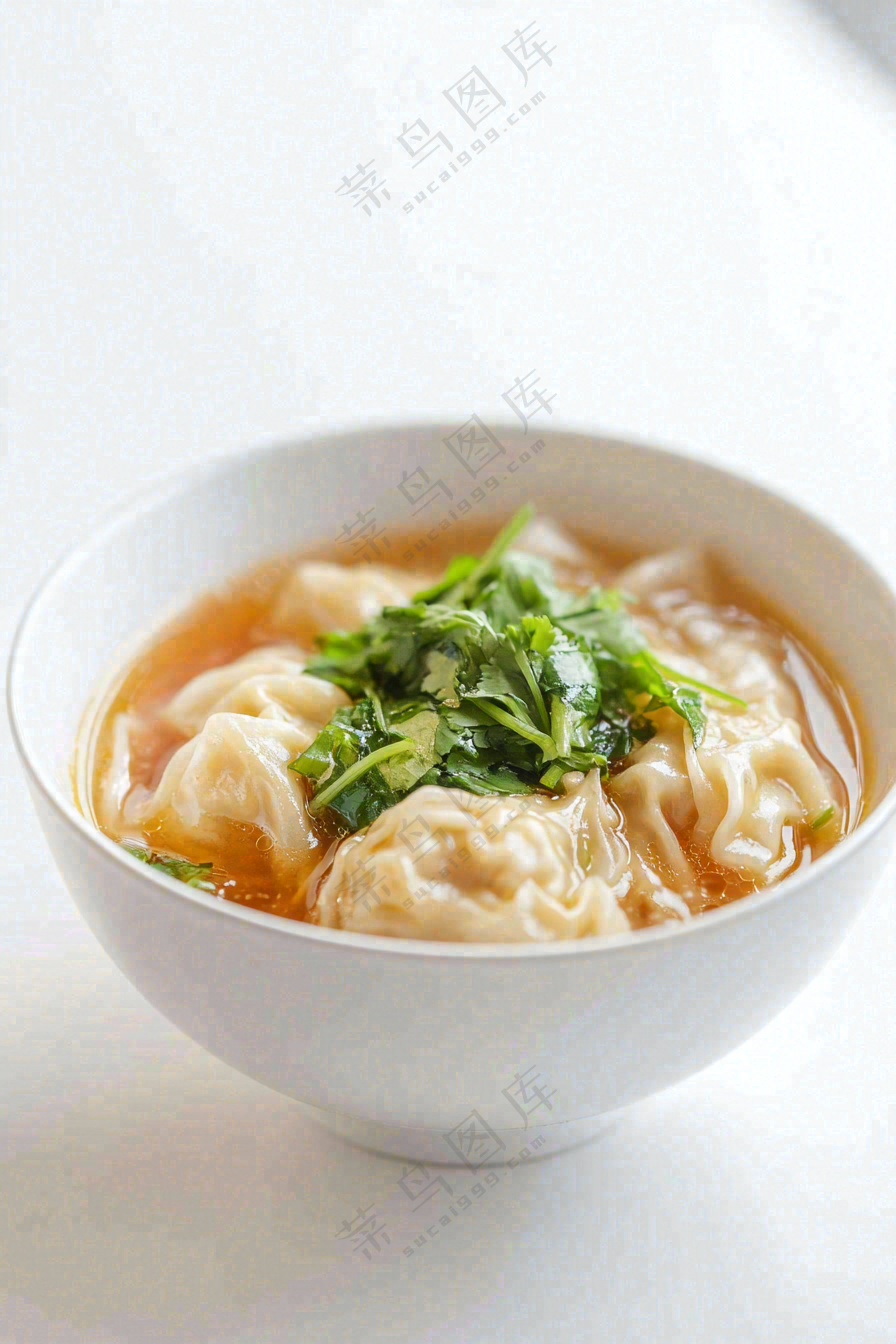 馄饨云吞面食美食摄影图